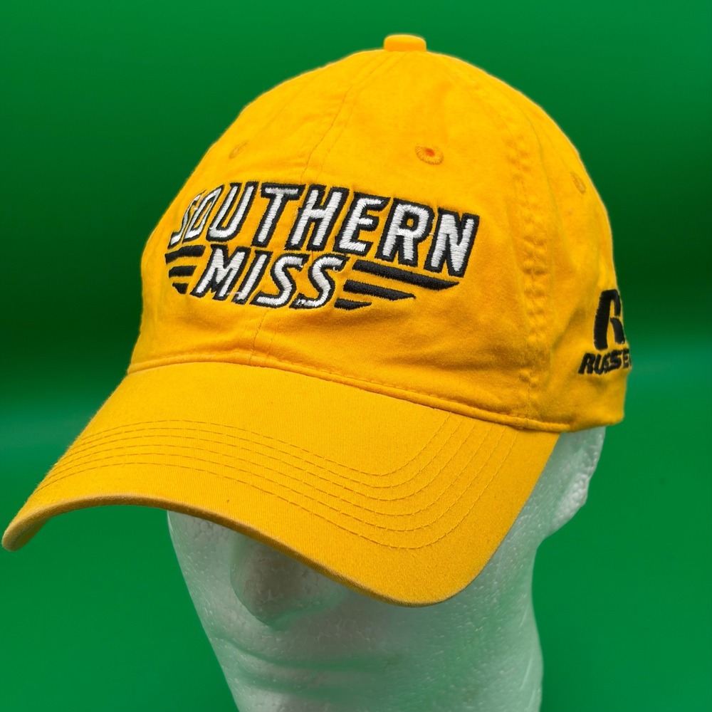 Southern Miss Golden Eagles Russell Cap Adjustable Yellow Strapback College NCAA